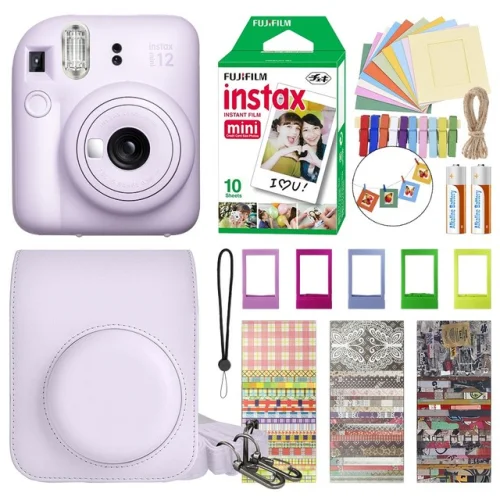 Fujifilm Instax Mini 12 Instant Camera Lilac Purple with 10 Film + Accessory Kit