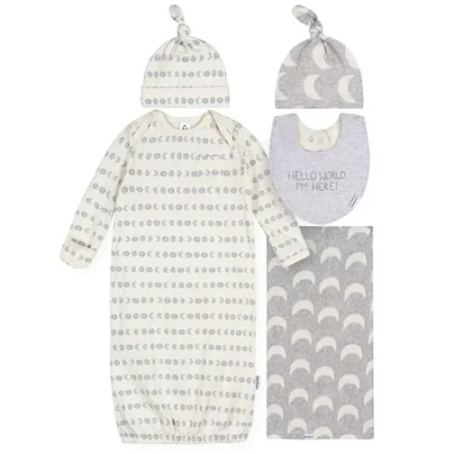 Gerber Baby Gender Neutral 5-Piece Gift Set, Size 0-6 Months