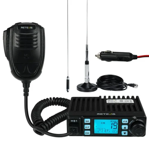 Retevis MB1 40 Channel CB Radio Long Range Mobile Radio 9/19 CHannel + Antenna