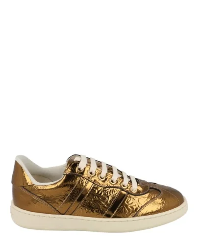 Ferragamo Womens Faith Metallic Sneakers