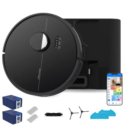 bObsweep - Dustin Self-Emptying Robot Vacuum & Mop with Odor Control Dock, 1 Gal Capacity, Privacy First U.S. Software - Night