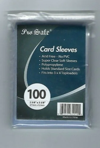 1000 Pro-Safe Standard Size Clear Card Penny Sleeves 2 5/8 x 3 5/8(67mm x 94mm)