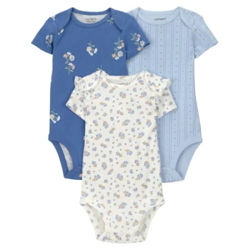 Carter's Child of Mine Baby Girl Bodysuit, 3-Pack, Sizes Preemie-18 Months