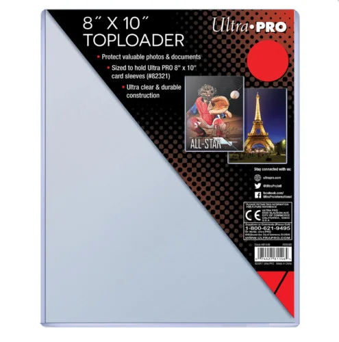 3 8x10" Ultra Pro Toploader Hard Plastic Photo Sheet Protectors Sleeves Clear