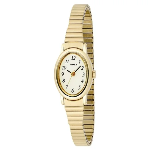 Timex T21872 Women's Gold Tone Expansion Bracelet White Dial Watch