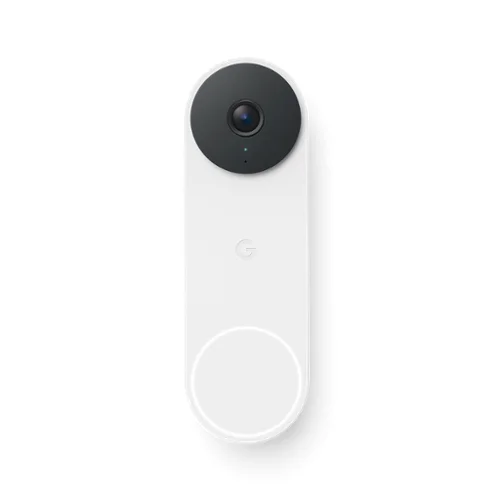 Google - Nest Doorbell (wired, 3rd gen) - Latest Model - 2K Video and Gemini - Snow