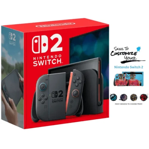Nintendo Switch 2 Console Bundle with MightySkins Custom Skin Voucher - Latest Model Gaming System