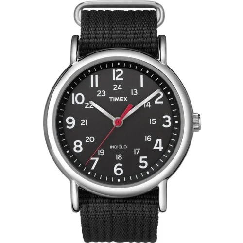 Timex T2N647 Men's Indiglo Black Dial Black Nylon Strap Watch