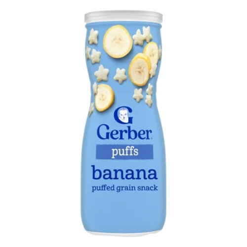 Gerber Stage 3 Toddler Snacks, Banana Puffs, Puffed Grain Snack