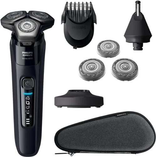 Philips Norelco - Rechargeable Electric Shaver 9600 with Extra Shave Heads Included S9507/87 - Black
