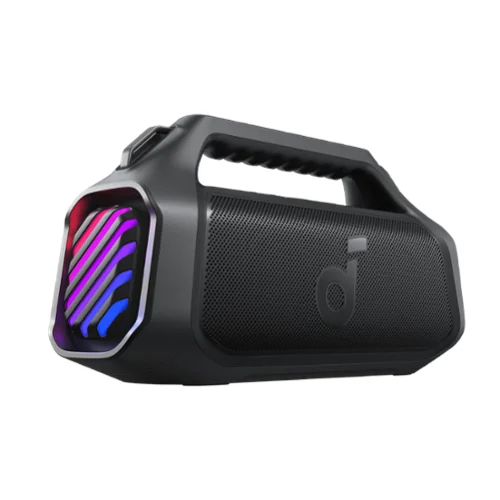 Soundcore - by Anker Boom 2 Plus IPX7 Waterproof 140W Bluetooth Speaker with Subwoofers, BassUp 2.0, Custom Lighting, & Power Bank - Black