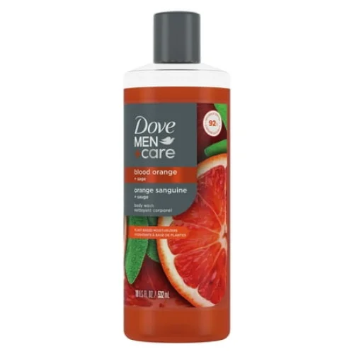 Dove Men+Care Liquid Body Wash for Men Blood Orange + Sage Plant-Based Cleanser, 18 fl oz
