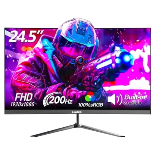 Gawfolk 24.5" 200Hz Gaming Monitor FHD | Frameless | Built-in speaker| 100% sRGB | Eye Care | VESA