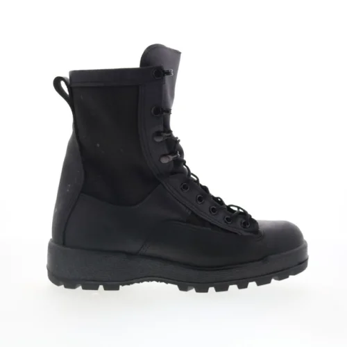 McRae Army Temperate Made In USA 3BTW Mens Black Leather Tactical Boots