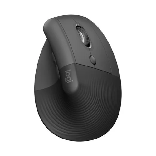 Logitech - Lift Vertical Wireless Optical Ergonomic Mouse with 4 Customizable Buttons - Wireless - Graphite