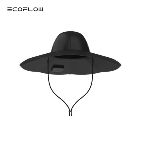 EcoFlow Power Hat Solar Charging Bucket Fishing Hat Dual USB-A/C Ports 22.8 in