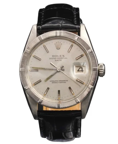Vintage 1501 Mens Rolex Stainless Steel Date Watch Silver Mozaic Dial