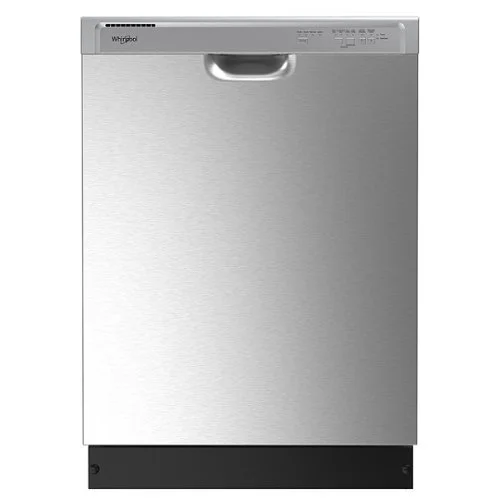 Whirlpool - 24 inch Front Control Built-In Dishwasher with Boost Cycle and 57 dBA - Stainless Steel