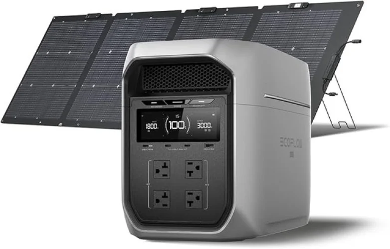 EcoFlow DELTA 3 Max Plus 2048Wh Portable Power Station with 220W Solar Panel Kit
