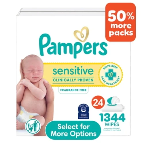 Baby Wipes Pampers Sensitive 1344 Wipes, 24X