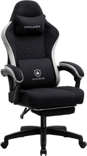 GTPlayer - Ergonomic Gaming Chair with Breathable Fabric - Black