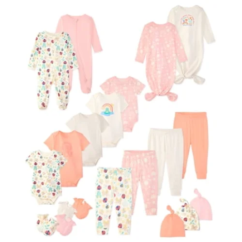 Garanimals Newborn Baby Boys & Girls Cotton Gift Set, Sizes Newborn-6/9 Months, 20-Piece