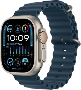 Apple Watch Ultra 2 (49mm, GPS + Cellular) Titanium Case with Blue Ocean Band &ndash; Renewed Premium