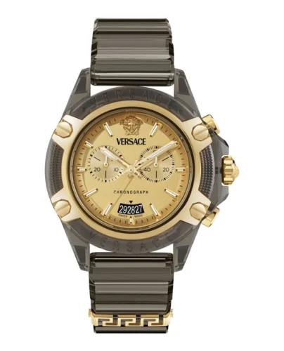 Versace Mens  Black 44mm Strap Fashion Watch