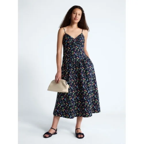 Free Assembly Women's Twist Front Sleeveless Maxi Dress with Drop Waist, Sizes XS-XXL