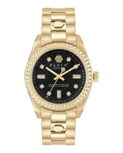 Philipp Plein Womens  IP Yellow Gold 36mm Bracelet Fashion Watch