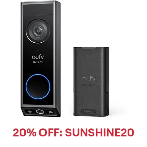 eufy E340 Wireless Video Doorbell Security Dual Camera with Extra Battery|Refurb