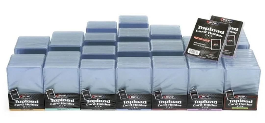 1 Mixed Case of Thicker Card Toploader Holders - BCW Brand - Sampler