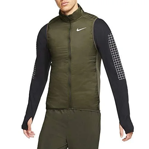 Nike Aero Layer Running Vest Sequoia Green Silver Sz Small BV4878 355
