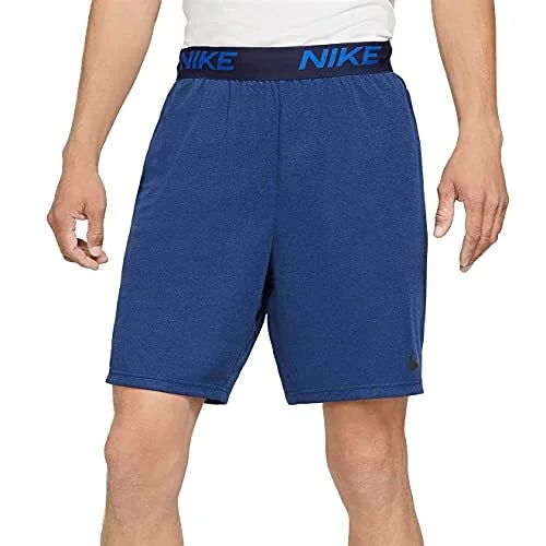 Nike Dri-FIT Knit Veneer Training Shorts Blue Black Sz Small CZ1265 455
