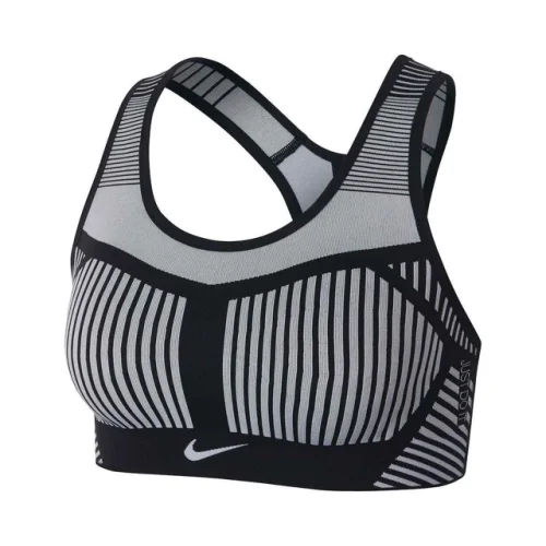 Nike Women's Flyknit Fitness Sports Bra Grey Black  Sz XS AJ4047-011