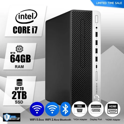HP Desktop Computer PC i7, up to 64GB RAM, 8TB SSD,  Windows 11/10, WiFi BT