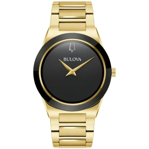 Bulova Men's Modern Slim Movement Quartz Gold Stainless Steel Watch 41 MM 97A183
