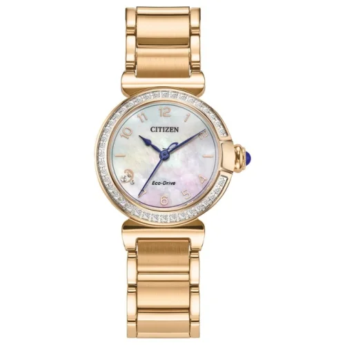 Citizen Womens Classic Eco-Drive Rose Gold Stainless Steel Watch 26MM EM1123-89D