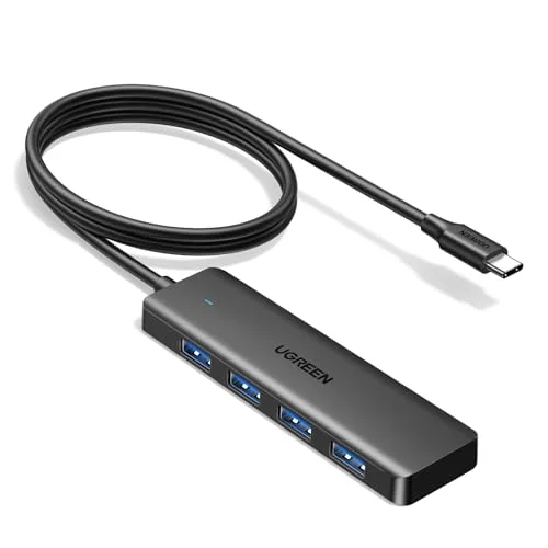 UGREEN USB C Hub, 4 Ports USB A Splitter Ultra-Slim USB Expander for Mouse, Keyboard, Flash Drive, U Disk, Printer Compatible with Laptop, Desktop PC, Xbox, PS5, and More 3.3FT