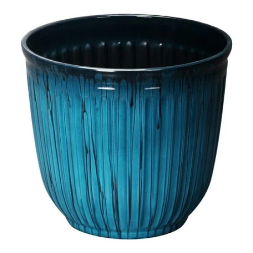 Better Homes & Gardens 15.7" D x 14.1" H Kamala Light Blue 100% Recycled Resin Planter