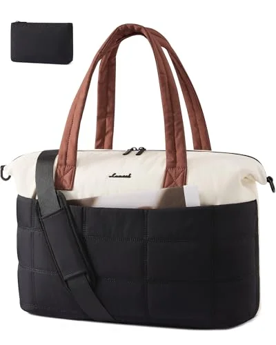 LOVEVOOK Gym Bag for Women & Men with Wet Pocket,48L Puffer Laptop Work Bags for Women with Computer Compartment,Waterproof Teacher Tote Bags Workout Weekender Carry on Travel Bag,Large Purse Handbags