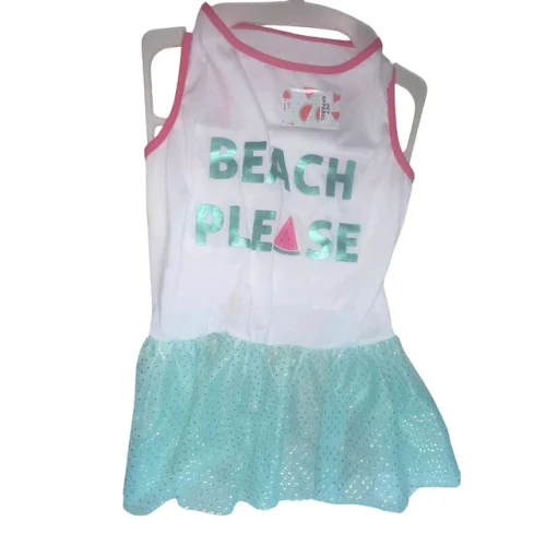 Watermelon Slice BEACH PLEASE Pet Dog Shirt- XL-See Listing for Measurements 12z