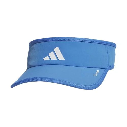 adidas Women's Superlite Visor &ndash; Lightweight Moisture-Wicking Running Tennis Hat, Ray Blue/White/3, OSFA