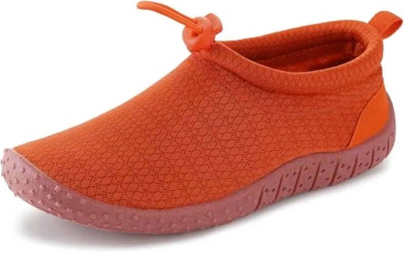WHITIN Big Kids Water Shoes Aqua Minimalist Socks Size 4 Girls Barefoot Swim Beach Surf Anti Slip Outdoor Activities Boating Gym Lightweight Sneakers Orange 35