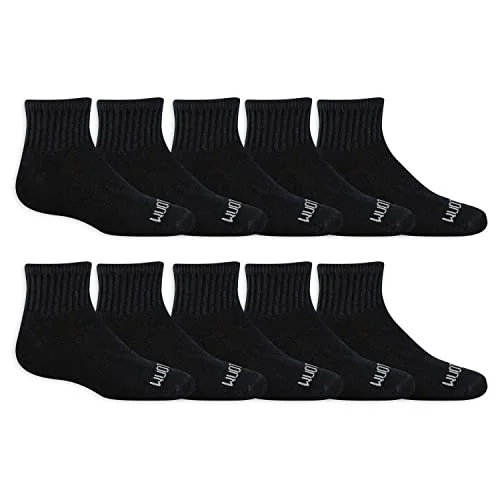 Fruit of the Loom Boys Dual Defense Socks, Moisture Wicking and Odor Control (Multi-Packs)