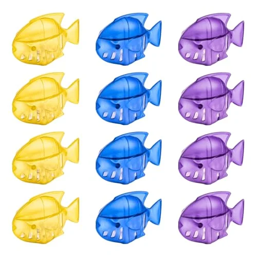 12 Pack Humidifier Cleaning Fish, Humidifier Cleaner for Most Humidifiers + Fish Tanks, Demineralization Cartridge to Purifie Water, Prevent Hard Water Build-Up, Reduce Scale to improve Humidification