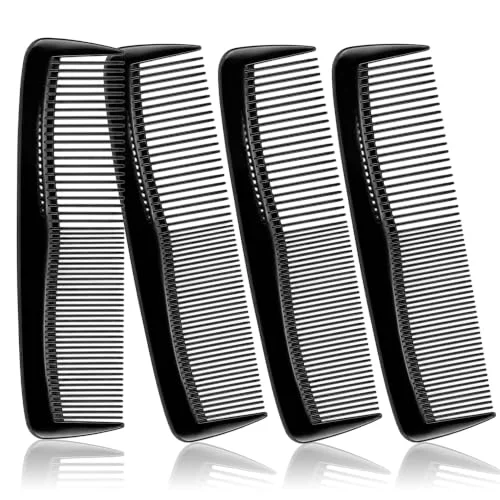 INTARN INTARN Pocket Hair Comb & Beard Comb for Men Women 4-Pack Black