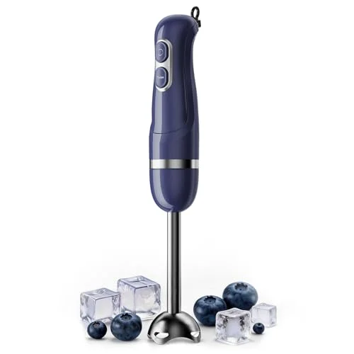 Turelar Immersion Blender Handheld, Corded Electric Blenders Portable Stick Mixer with 2 Mixing Speed and Stainless Steel Blades Emulsifier for Effortless Blending Soup, Smoothies, Puree or Baby Food