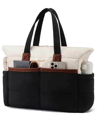 LOVEVOOK Puffer Laptop Bag for Women 15.6 Inch,Large Lightweight Work Bag Computer Bags for Laptops Tote Bag,Cute Teacher Bag Purse Handbags with Laptop Compartments for Daily,Travel,Business,Office