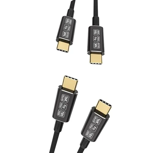 Yiicumhh Short USB Cables Compatible with Thunderbolt 5 Cable[2-Pack 1FT],Thunderbolt 4/3,80 Gbps USB c Data Transfer Cable 1 ft,USB 5 16k/8k Video for Monitors